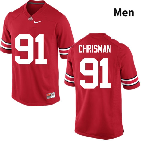 Ohio State Buckeyes Drue Chrisman Men's #91 Red Game Stitched College Football Jersey